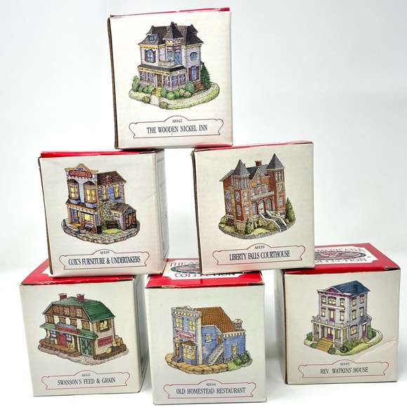 Vintage Liberty Falls The Americana Collection HandPainted Buildings Village 90s - Picture 1 of 11